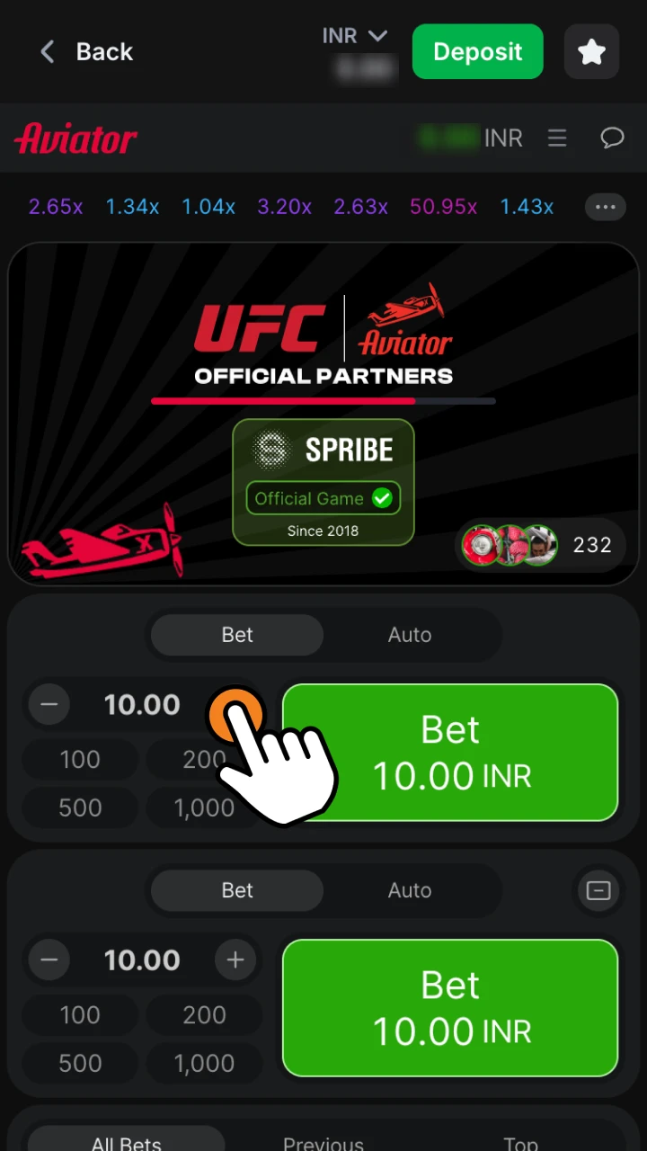 Place your bet on 1win Aviator game.