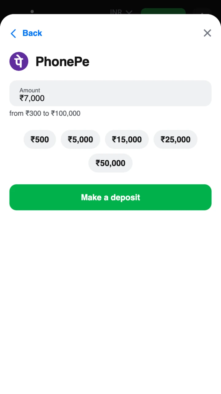 Use various deposit methods available from 1win.