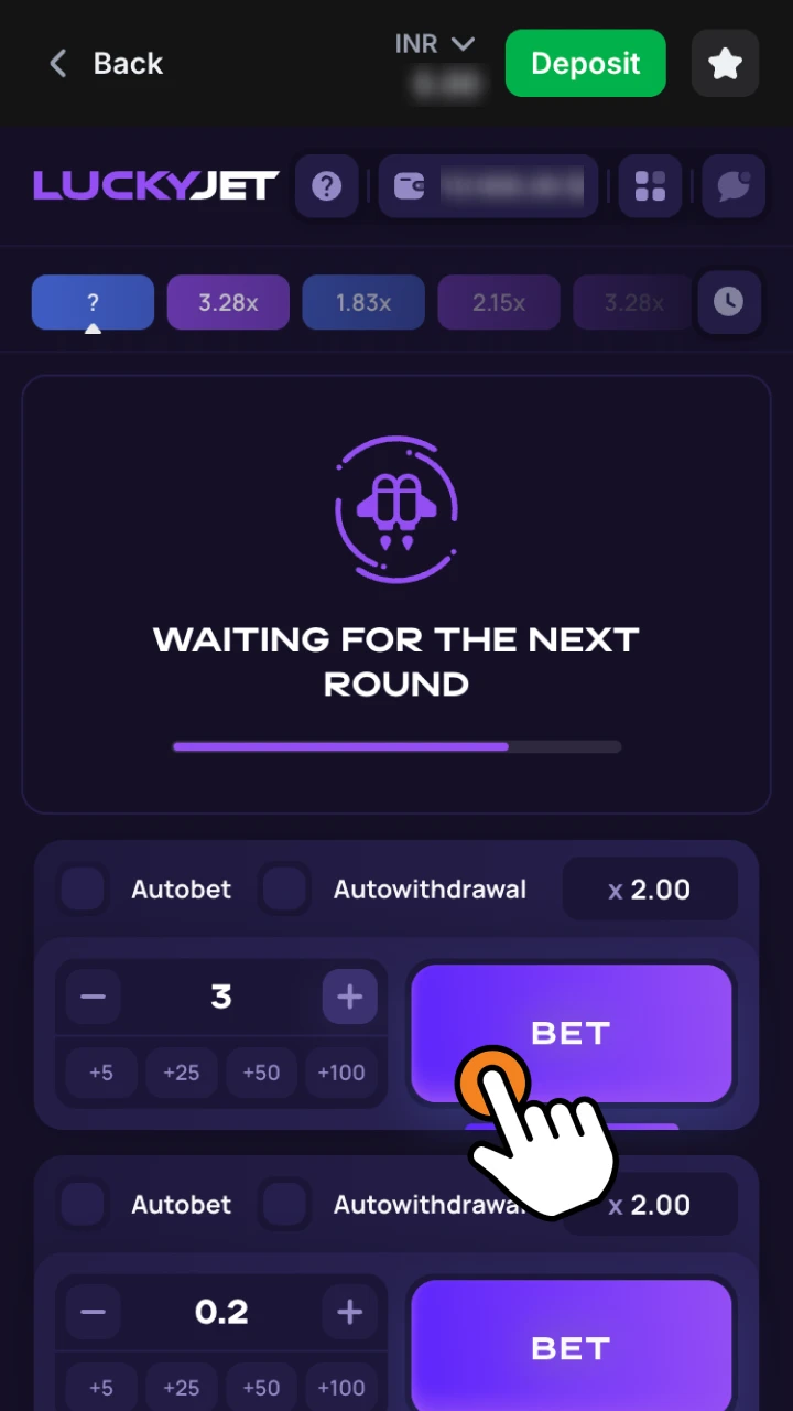 Place a bet on Lucky Jet game at 1win platform.